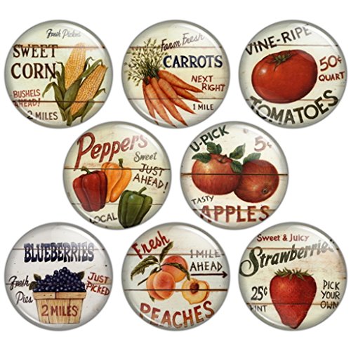 Button Bistro Women's Fruits & Veggies 1.25 inch (32 mm) Pinback Button Set #2
