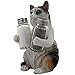 Playful Calico Kitty Cat Glass Salt and Pepper Shaker Set with Decorative Holder Sculpture in Kitten Statues & Figurines and Unique Kitchen Table Decor Gifts for Pet Lovers by Home-n-Gifts