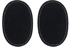 ZUPAYIPA 2Pcs Sew-On Fabric Oval Elbow Knee Patches Sweater Trousers Repair Patches Craft Supply Sewing Appliques (Suede Fabric，Black)