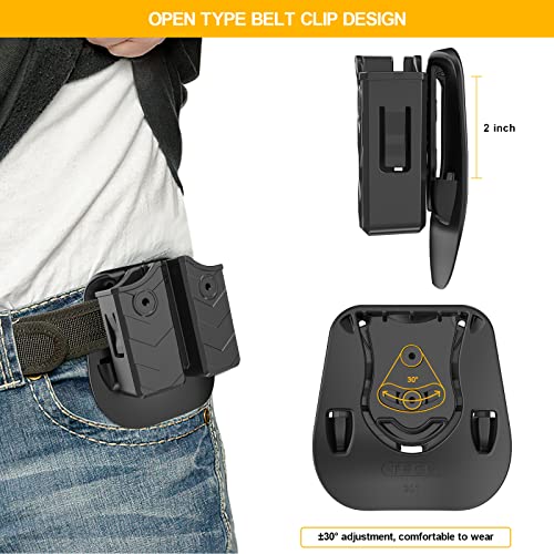 thumbnail image 2 of Magazine Holster Double Magazine Pouch, 9mm .40 .45 .357 Double Stack Mag Holder Dual Stack Mag Holster With 1.5''-2.5'' Belt Clip For Glock Sig Sauer S&W Beretta Browning Taurus H&K Most Pistol 2 of 10