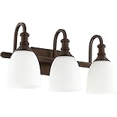 Quorum 5011-3-86 Transitional Three Light Vanity from Richmond Collection in Bronze/Dark Finish,