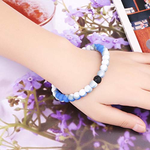 2 Pcs Bracelets Silicone Charm Bracelets Lovers Bangle for Men Women
