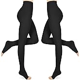 Compression Pantyhose for Women & Men, 2 Pairs 15-20mmHg Medical Graduated Compression Stockings Leggings