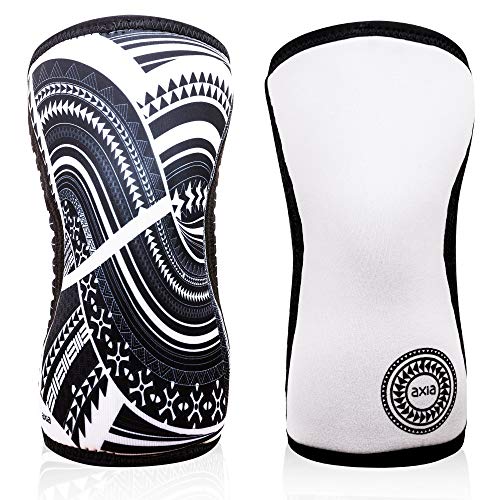 Axia Knee Compression Sleeves - Provides Knee Support for Heavy Lifting, Great for Crossfit - 2 Designs, 5 Sizes, Easy to Wash Knee Brace - Compression Knee Sleeves (Apache - X Large)