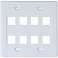 Networx Keystone Wall Plates (8 PORT, WHITE)