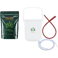 Cor-Vital Coffee Enema Kit For Colon Cleansing With 1 LB Enema Coffee - Gerson Approved Home Enema Kit - Enema Bucket Kit - T