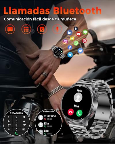 Men's Military Smart Watch - 1000mAh Battery, 1.52'' HD Screen, Smartwatch with 120+ Sports Modes, IP68 Waterproof, Heart Rate, Sleep Monitoring, Android iOS, Black