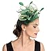 SAFERIN Fascinators Hat Sinamay Flower Mesh Feathers St.Patrick's Day Fascinator and a Clip Tea Party Headwear for Girls and Women (TA2-Green)