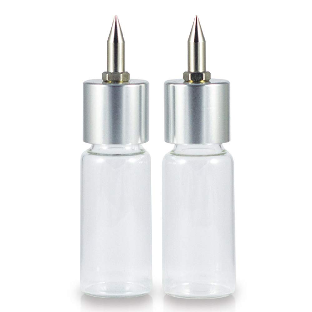 SPARMAX Set of 2 Airbrush Bottles Flyer, Clear, 15 ml