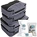 bago 7 Pcs Packing Cubes for Travel - 4 Travel Packing Cubes for Suitcases with 3 ZipLock Bags - Luggage Organizer Bags to Get Maximum Storage, Save Time & Effort to Pack (Gray)