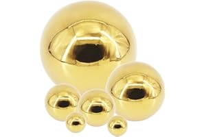 KAIISSA Golden Gazing Ball, 6 Pcs 50-150 mm Stainless Steel Polished Shiny Globe Reflective Smooth Garden Spheres Seamless Ho