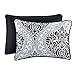 Comfort Spaces Coco 2 Piece Quilt Coverlet Bedspread Ultra Soft Printed Damask Pattern Hypoallergenic Bedding Set, Twin/Twin XL, Black