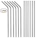 Stainless Steel Straws, X-Chef 10.5 inch Reusable Drinking Straws Set(6 straight and 6 bend) for 20 and 30 OZ Yeti Rtic Tumbler, with 2 Cleaning Brushes