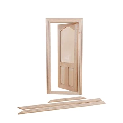 XuBa Mini Indoor Wooden Door for 1:12 Doll House Decoration