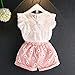 Happy Town Toddler Kids Baby Girls Outfits Clothes T-Shirt Blouse Tops and Floral Shorts Pants Suit 2PCS Set (5T, Pink)