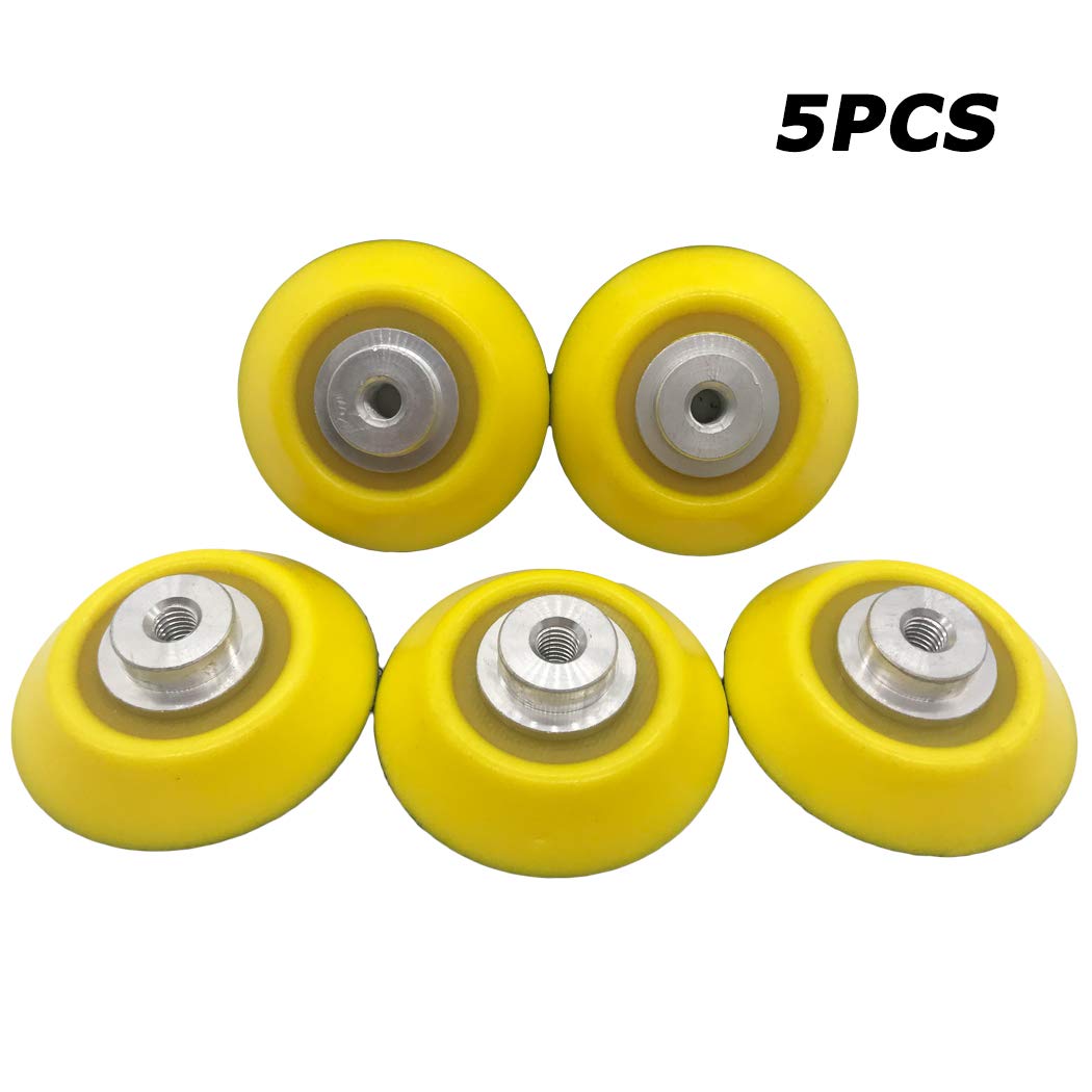 Aispor 5Pcs 2 Inch Hook and Loop Backing Pads M6 Internal Thread Back Up Plates for Sanding Disc