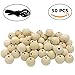 R.FLOWER Natural Wood Beads Round Ball Wooden Loose Beads Unfinished Wood Spacer Beads for Craft-making 50pcs (25mm)