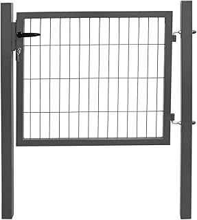 V2Aox Gartentor Gartentür Zauntür Zauntor Gartenpforte Quadratrohr 80 cm Anthrazit Schloss