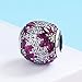 BAMOER 925 Sterling Silver Spring CZ Solid Bead Charm Fits Bracelet and Necklace