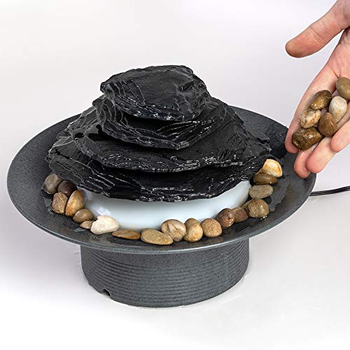 HoMedics Zen Relaxation Tabletop Fountain with Natural Water Sounds and