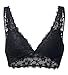 YIANNA Women's Halter Elasticity Full Lace Bralette Crop Paded Bra Top Soft Cup