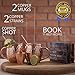 Moscow Mule Copper Mugs - Gift Set of 2 Pure Copper Cups With BONUS Shot Glass and Straws