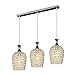 FEEKENBU Modern 3 Lights Crystal Pendant Lighting for Kitchen Island and Dining Room