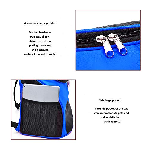 Pet Travel Carrier Backpack for Small Dogs and Cats up to 15lbs, Airline Approved, 4 Big Ventilation Window,Safety Features and Back Cushion Support(Blue)