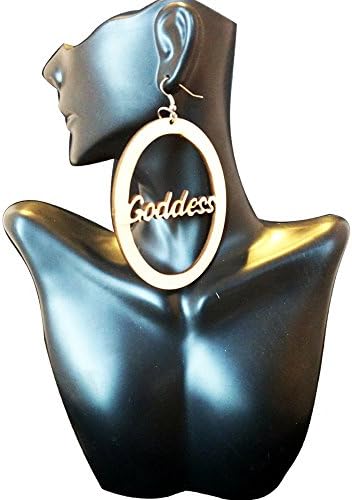 Goddess Earrings / Natural Hair / African American Woman Earring / Wood Jewelry