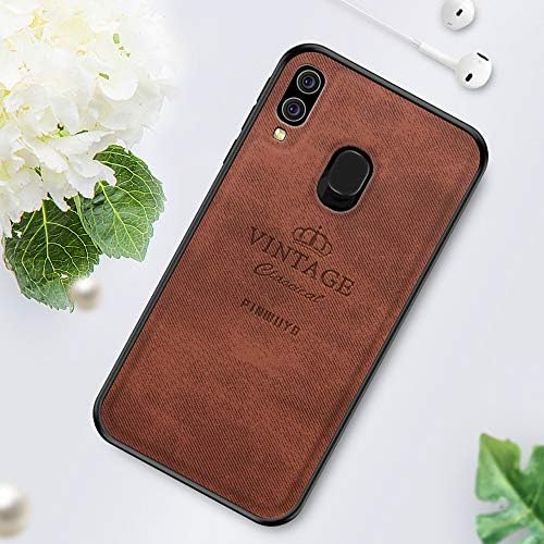 JIANGNIUS Protective Shell for Samsung Galaxy Shockproof Waterproof Full Coverage PC + TPU + Skin Protective Case for Galaxy A40 (Black) (Color : Brown)