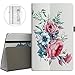 VORI Folio Case for Amazon Fire HD 8 Tablet (8th/7th/6th Generation, 2018/2017/2016 Release), Slim Premium PU Leather Stand Protective Cover with Auto Wake/Sleep, Peony