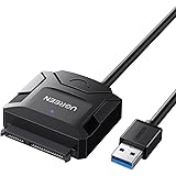UGREEN Adaptateur SATA vers USB 3.0, câble SATA pour disque dur 2,5/3,5", SSD SATA III avec interface d'alimentation 12 V DC,