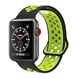 YC YANCH Greatou Compatible for Apple Watch Band 42mm,Soft Silicone Sport Band Replacement Wrist Strap Compatible for iWatch Apple Watch Series 3/2/1,Nike+,Sport,Edition,M/L,Black Volt