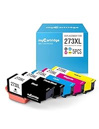 myCartridge - Cartucho de tinta remanufacturado de repuesto para Epson 273XL T273XL (1 negro, 1 cian, 1 magenta, 1 amarillo, 1 fotonegro, 5 unidades)