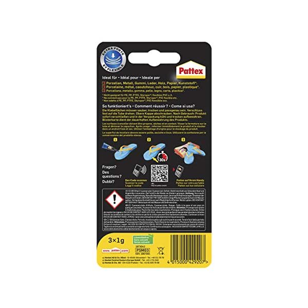 Pattex Sekundenkleber Ultra Gel Mini Trio, extra starker & flexibler Superkleber in 3 Tuben, Sekundenkleber Gel für z. B… – Bild 3