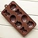 Cherion 2PC Silicone 8-Cavity Easter Egg Shaped and Rabbit Shaped Bakeware Mold Chocolate Mold