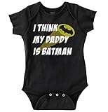 Brisco Brands My Daddy is Bat Cute Fathers Day Comic Hero Romper Bodysuit
