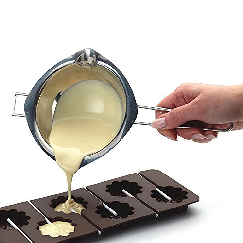 7TECH Stainless Steel Universal Melting Pot,Universal Double Boiler Insert,Double Spouts&Flat Bottom, Heat-resistant Handle, Melting Pot for Chocolate Butter Carame.(18/8 Steel) - Thumbnail 4