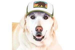 Nature Collection, PupLid Trucker Hats for Dogs (Large) Premium Stylish Sun Protection for The Modern Dog - Adjustable for Secure Comfortable Fit on Active Dogs (Green, Bear)