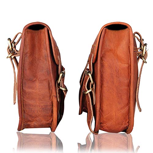 Leather Motorcycle Bags Side Pouches - 1 Pair of Brown Genuine Leather Saddle Panniers - Waterproof Storage for a Stunning Vintage or Modern Look - Duffel Touring Bag Styling Suits Men or Women - Thumbnail 7