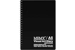 MEMX Sketch Book, 5.5”X8.5” 120 Pages (110gsm), Spiral Bound Artist Sketch Pad Notebook, Durable Acid Free Drawing Paper for Drawing, Writing, Painting, Sketching or Doodling, White