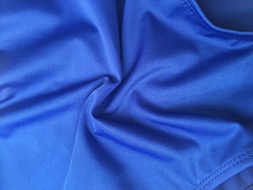 JadeRich Women's Solid Plunge High Cut Cross Back One Piece Thong Bikini Suit Sapphire Blue
