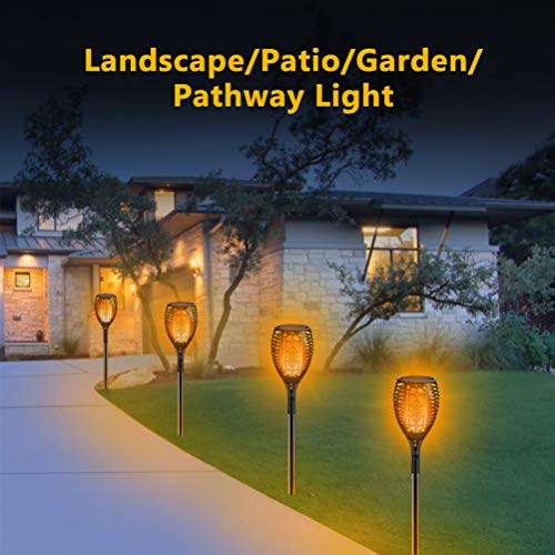 Toplife Torch Lights 3 Modes Waterproof Flickering Flames Solar Lights Outdoor 96 LEDs Landscape Decoration Lighting Dusk To Dawn Auto On/Off Solar Security Spotlight For Garden Patio Yard 2 Pack