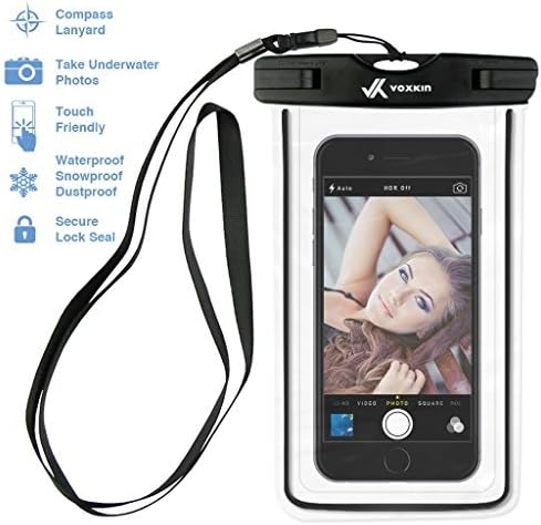 Voxkin [ Premium ] Universal Waterproof Case with Lanyard - Best Water Proof, Dustproof, Shockproof Pouch Bag for iPhone 12 Pro, 12 Mini, S21 Ultra, OnePlus 8, 8 Pro, or Any Cell Phones