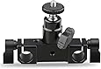 CAMVATE 15mm Rod Clamp Railblock Articulated 1/4 Hot Shoe Mount Mini Ball Head for Camear Flash Bracket Holder(Black)