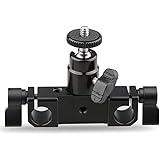 CAMVATE 15mm Rod Clamp Railblock Articulated 1/4 Hot Shoe Mount Mini Ball Head for Camear Flash Bracket Holder(Black)