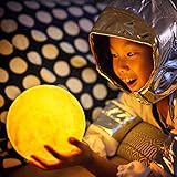 Moon Lamp With Stand | 3D Printed Moon Lamp | Dimmable Touch Control | Rechargeable LED Decor Light | Perfect Night Light for Kids | 3 colors | 5.9 inches | A Bright Lunar By WeXOOM
