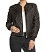 9 Crowns AG Womens Quilted Bomber Jacket Essentials-Black-Medium