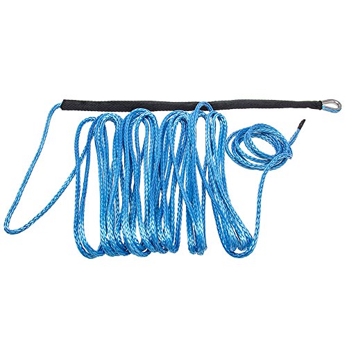 Bang4buck 1/4" x 50' Synthetic Winch Rope Line Cable Tow Strap 6000 LB Breaking Strength with Timble for Winches SUV ATV UTV Vehicle Boat Ramsey Cars Blue