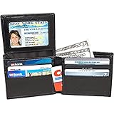 RFID Blocking Bifold Extra Capacity Mens Leather Wallet - Credit Card Protecting Wallet for Man